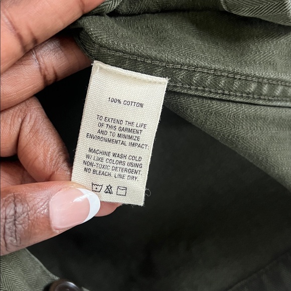 Alex Mill Britt Work Denim Jacket Size Medium in Herringbone Military Olive - Picture 6 of 11